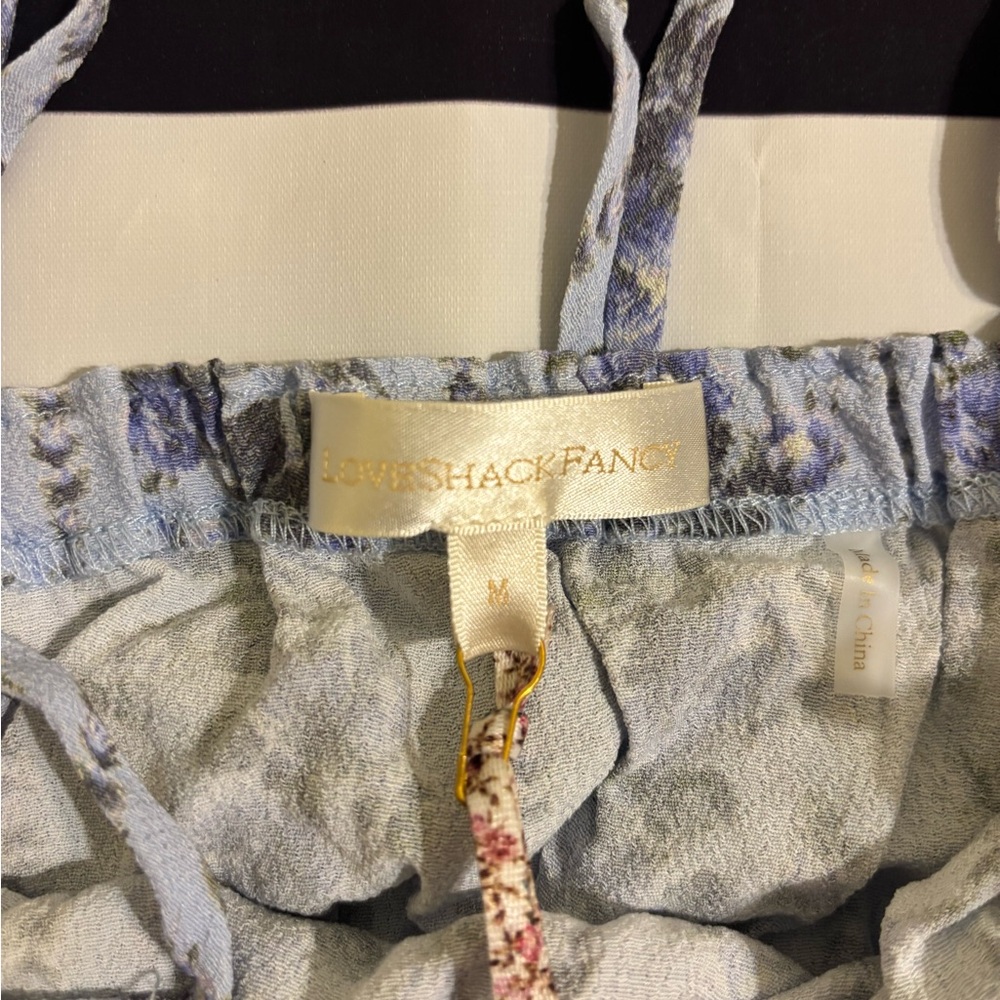 BNWT LoveShackFancy Simpson Crop Top Cerulean Blue Medium - Picture 5 of 6